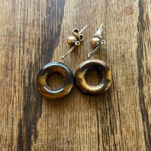 Tigers eye dangling earrings